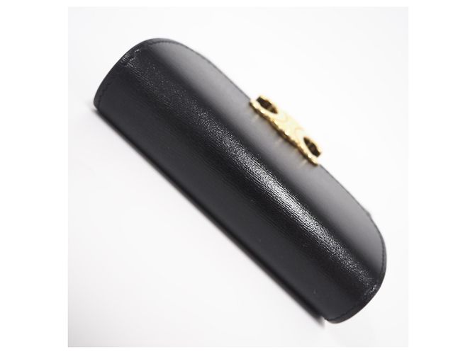 Triomphe Céline Portafoglio Tri-Fold in pelle nera Celine Nero - vista 6