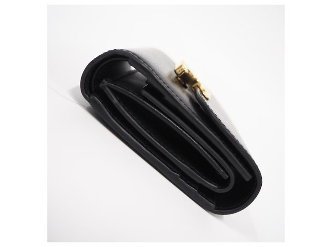 Triomphe Céline Portafoglio Tri-Fold in pelle nera Celine Nero - vista 9