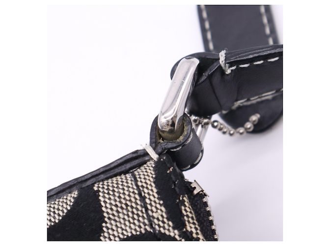 Borsa Demi Pouch COACH Canvas Signature Buckle Marrone Nero - vista 13
