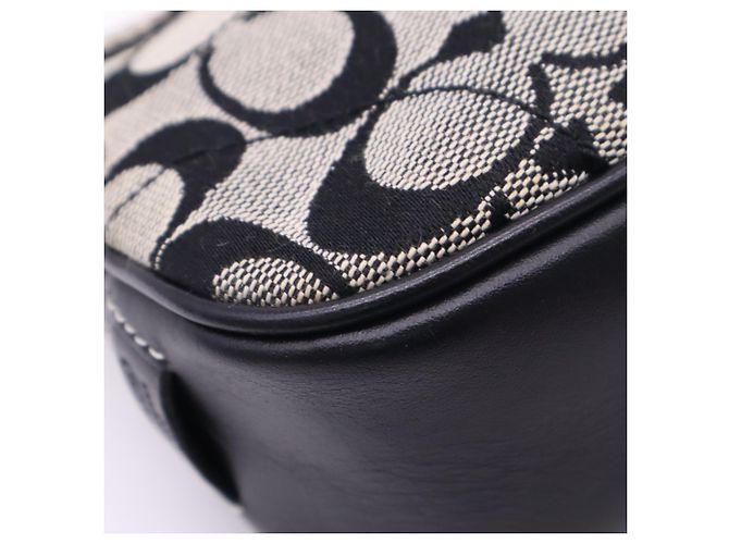 Borsa Demi Pouch COACH Canvas Signature Buckle Marrone Nero - vista 14