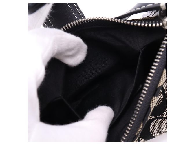 Borsa Demi Pouch COACH Canvas Signature Buckle Marrone Nero - vista 17