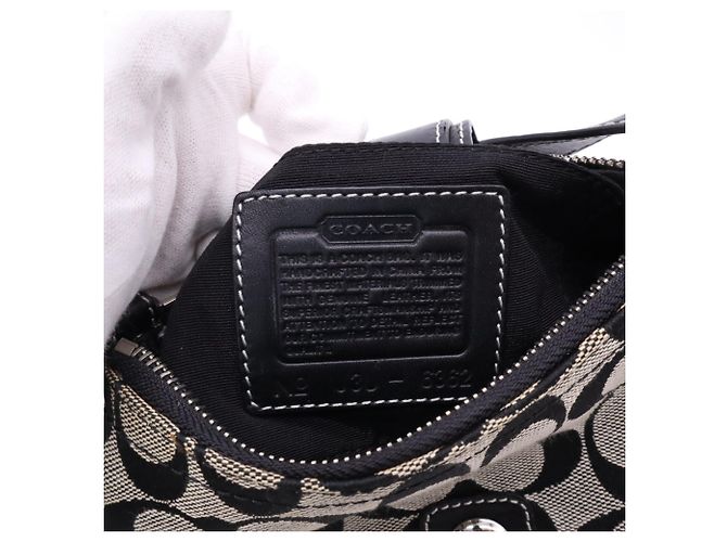 Borsa Demi Pouch COACH Canvas Signature Buckle Marrone Nero - vista 18