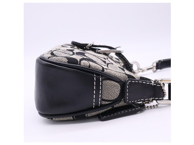 Borsa Demi Pouch COACH Canvas Signature Buckle Marrone Nero - vista 8