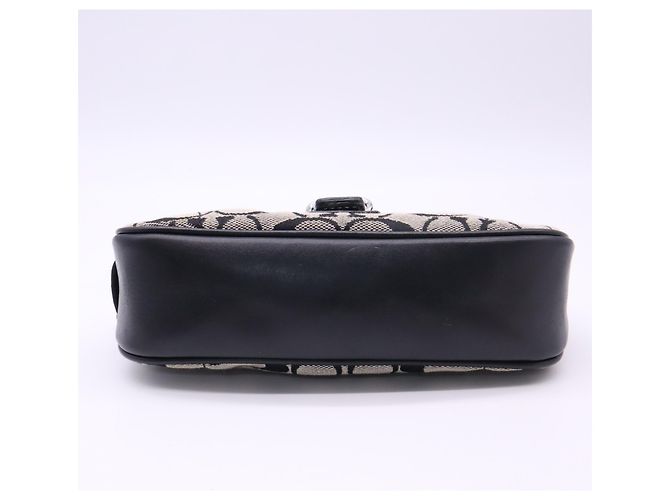 Borsa Demi Pouch COACH Canvas Signature Buckle Marrone Nero - vista 9