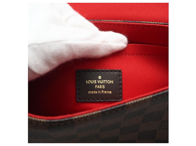 Bolsa de Ombro Louis Vuitton Damier Croisette Marrom Preto Bege Damier ebene - vista 14