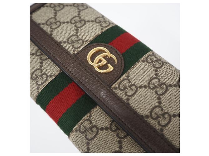 Portafoglio Continental GUCCI GG Supreme Ophidia Marrone Multicolore Beige - vista 4