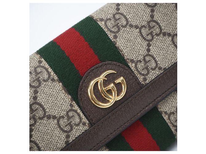 Portafoglio Continental GUCCI GG Supreme Ophidia Marrone Multicolore Beige - vista 9