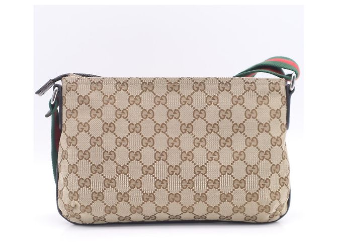 Borsa a tracolla Gucci GG Canvas Sherry Line Marrone Multicolore - vista 2