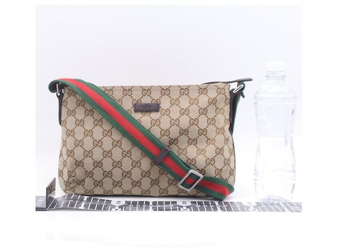 Borsa a tracolla Gucci GG Canvas Sherry Line Marrone Multicolore - vista 3