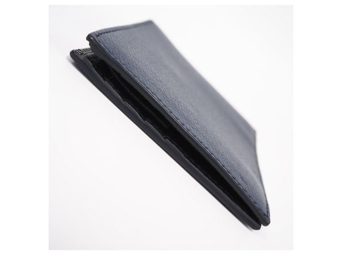 Prada Vitello Daino Triangle Logo Bi-fold Wallet Navy blue - view 7