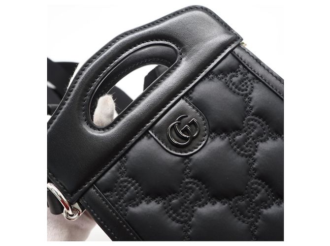 Mini Borsa Top Handle Gucci GG Matelassé Nero Porpora - vista 10
