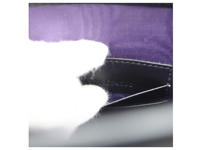 Mini Borsa Top Handle Gucci GG Matelassé Nero Porpora - vista 13
