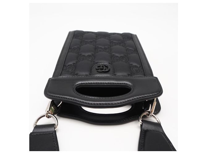 Mini Borsa Top Handle Gucci GG Matelassé Nero Porpora - vista 6