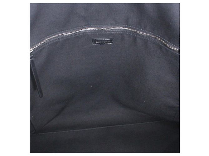 Borsa Tote Balenciaga in tela e pelle Nero Bianco sporco - vista 15