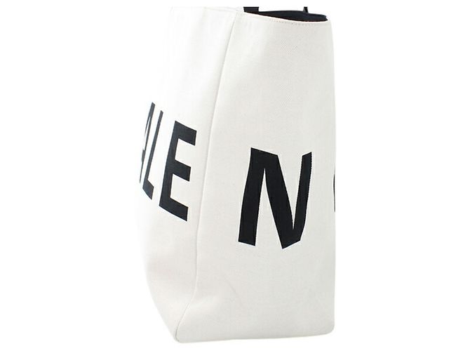 Borsa Tote Balenciaga in tela e pelle Nero Bianco sporco - vista 3