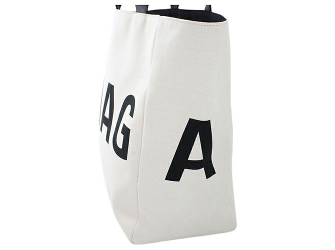 Borsa Tote Balenciaga in tela e pelle Nero Bianco sporco - vista 4