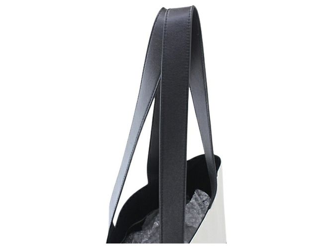 Borsa Tote Balenciaga in tela e pelle Nero Bianco sporco - vista 7