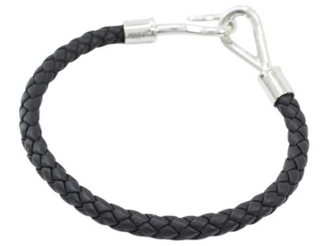 Hermès Bracciale Hermes Jumbo H Charm in pelle Swift nera Nero - vista 2
