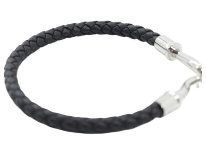 Hermès Bracciale Hermes Jumbo H Charm in pelle Swift nera Nero - vista 5