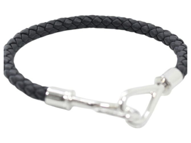 Hermès Bracciale Hermes Jumbo H Charm in pelle Swift nera Nero - vista 6