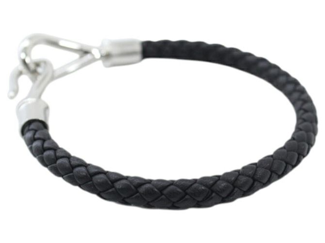 Hermès Bracciale Hermes Jumbo H Charm in pelle Swift nera Nero - vista 7