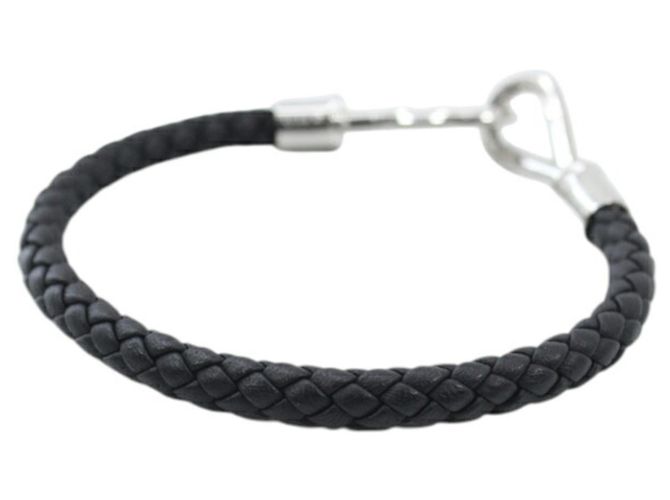 Hermès Bracciale Hermes Jumbo H Charm in pelle Swift nera Nero - vista 8