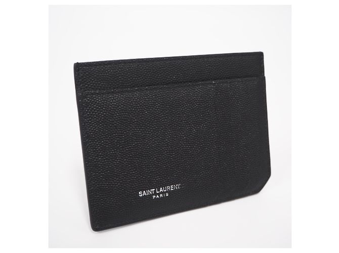 Yves Saint Laurent Black Leather Card Case - view 2