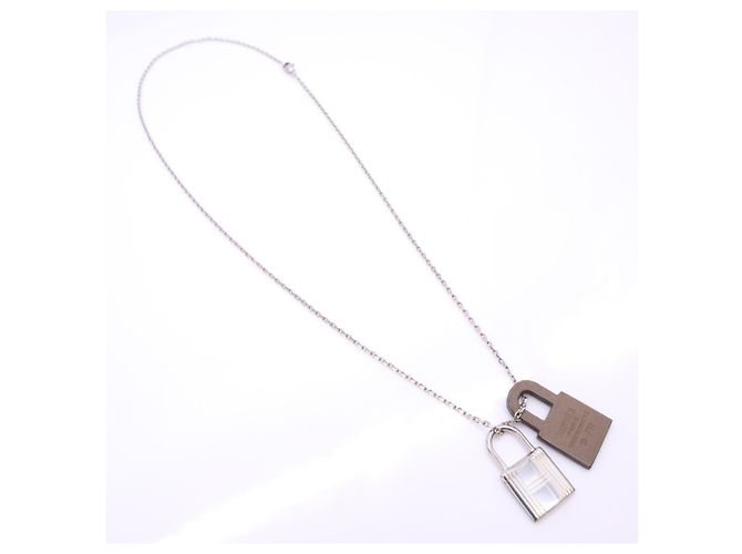 Hermès Colar Hermes O'Kelly PM Marrom Prata - vista 10