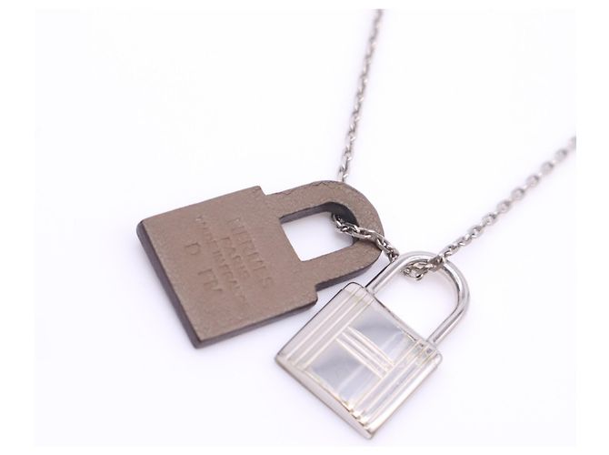 Hermès Colar Hermes O'Kelly PM Marrom Prata - vista 8