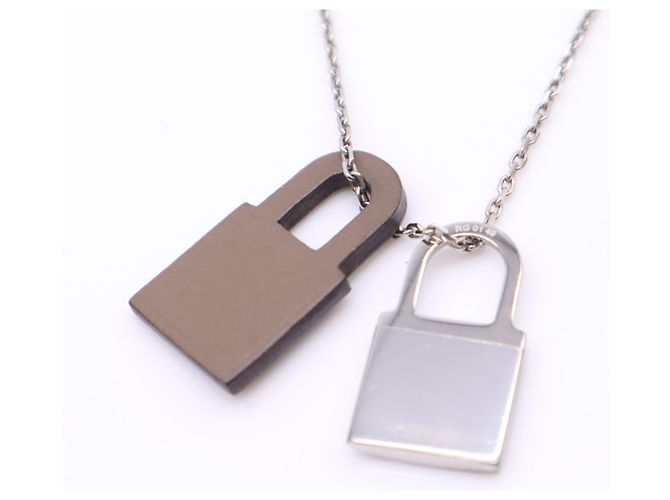 Hermès Colar Hermes O'Kelly PM Marrom Prata - vista 9