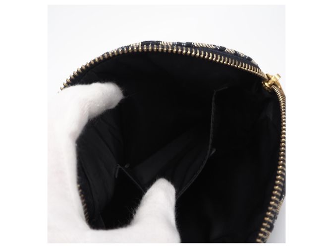 Borsa Pochette Christian Dior Trotter Marrone Blu navy - vista 12