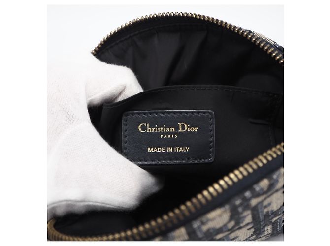 Borsa Pochette Christian Dior Trotter Marrone Blu navy - vista 13