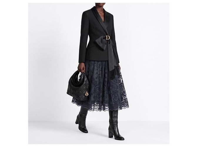 Falda maxi de encaje Dior Gris antracita - vista 2