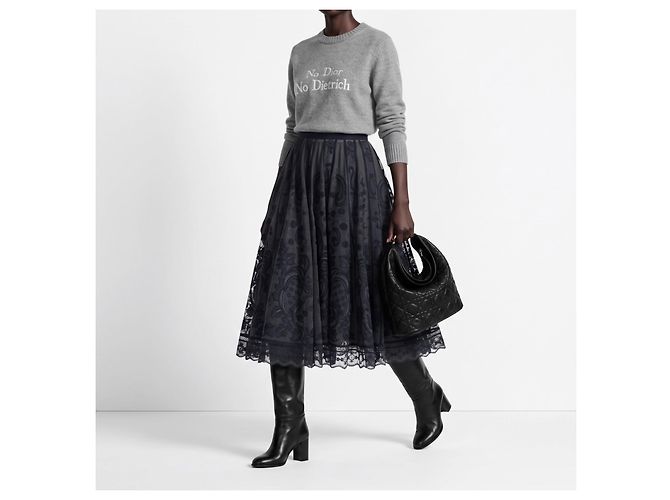 Falda maxi de encaje Dior Gris antracita - vista 4