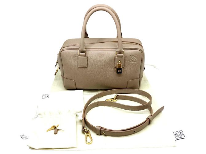 Borsa Loewe Amazona 23 in pelle di vitello grana morbida Beige Sabbia - vista 18
