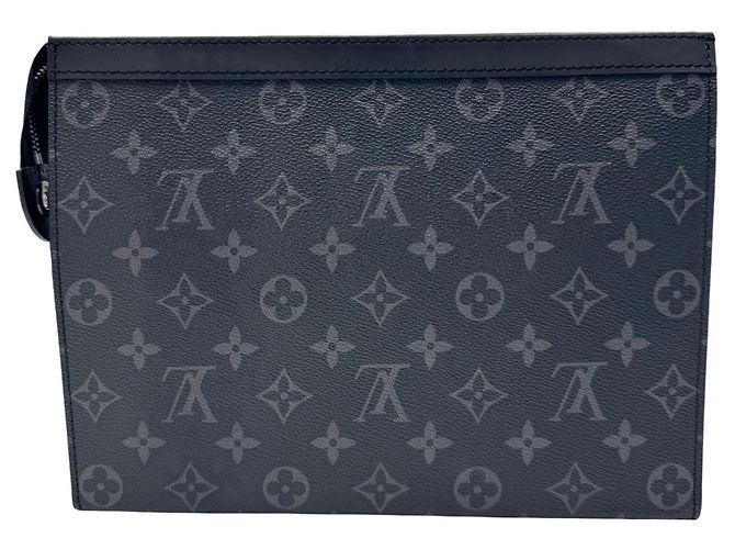 Louis Vuitton Pochette Voyage MM Clutch Bag Marrone Nero Monogramma - vista 2