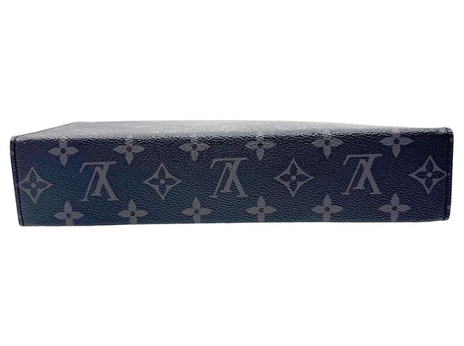 Louis Vuitton Pochette Voyage MM Clutch Bag Marrone Nero Monogramma - vista 5
