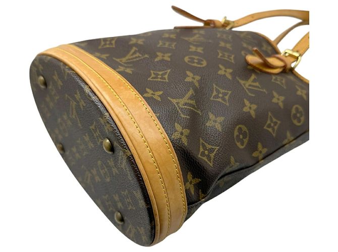 Louis Vuitton Monogram Bucket PM Tote Bag Brown - view 10