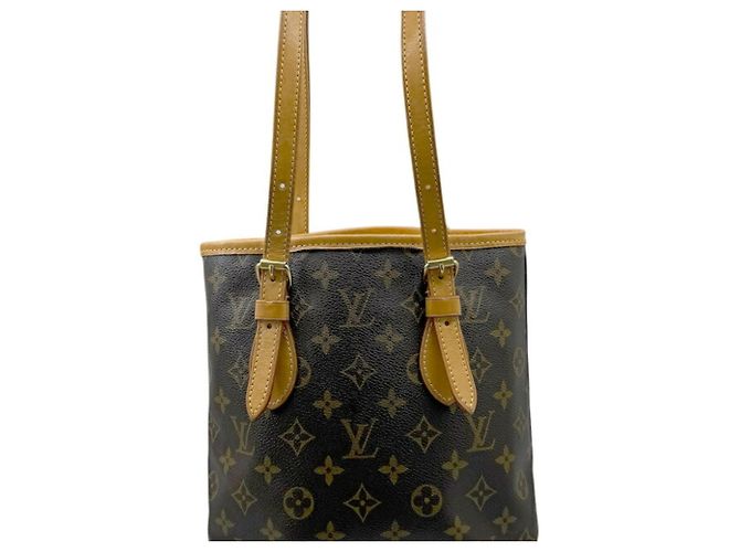 Louis Vuitton Monogram Bucket PM Tote Bag Brown - view 2