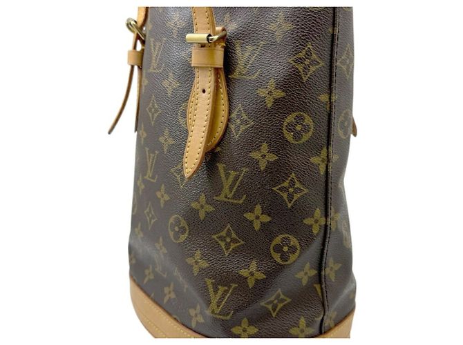 Louis Vuitton Monogram Bucket PM Tote Bag Brown - view 3
