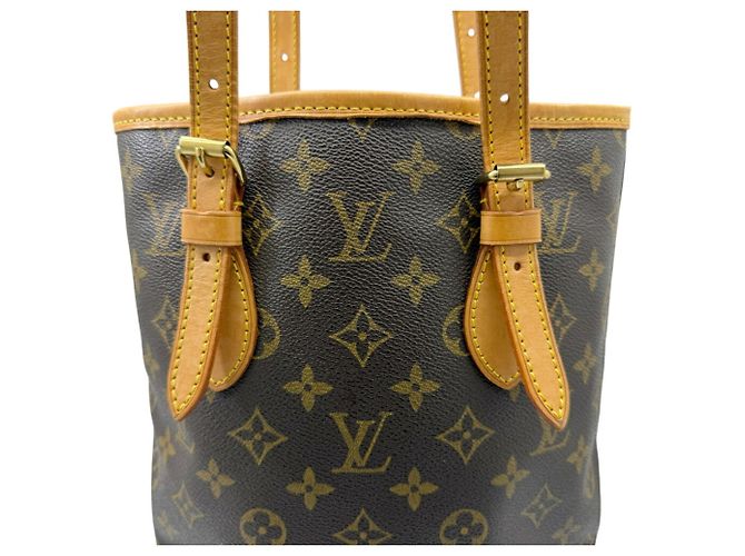 Louis Vuitton Monogram Bucket PM Tote Bag Brown - view 5