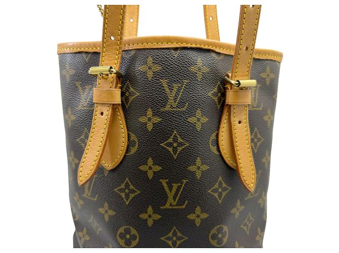 Louis Vuitton Monogram Bucket PM Tote Bag Brown - view 6