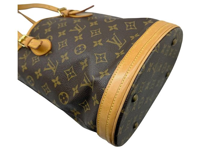 Louis Vuitton Monogram Bucket PM Tote Bag Brown - view 7