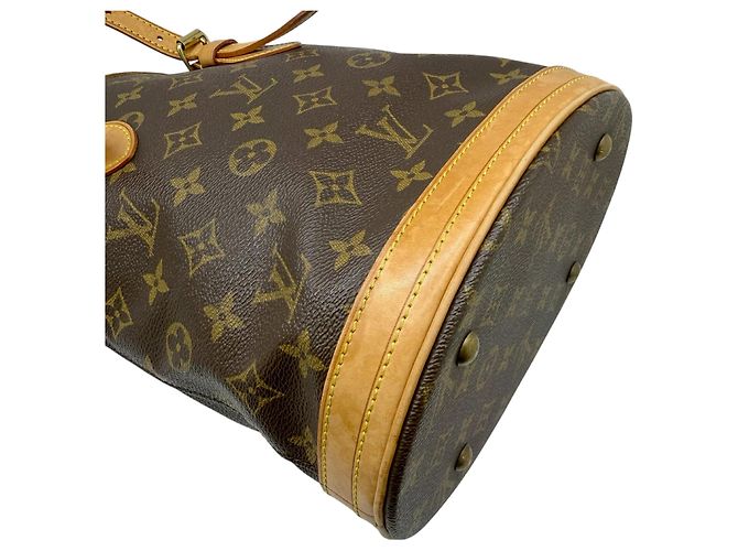 Louis Vuitton Monogram Bucket PM Tote Bag Brown - view 9