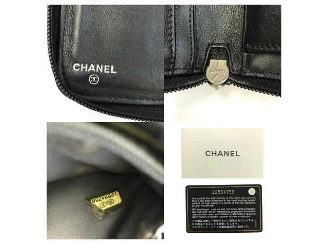 CHANEL Lange Geldbörse aus schwarzem Lackleder - Ansicht 9
