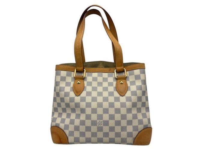 Bolso Louis Vuitton Damier Azur Hampstead MM Castaño Blanco Beige - vista 2