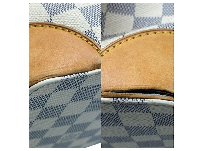 Bolso Louis Vuitton Damier Azur Hampstead MM Castaño Blanco Beige - vista 5