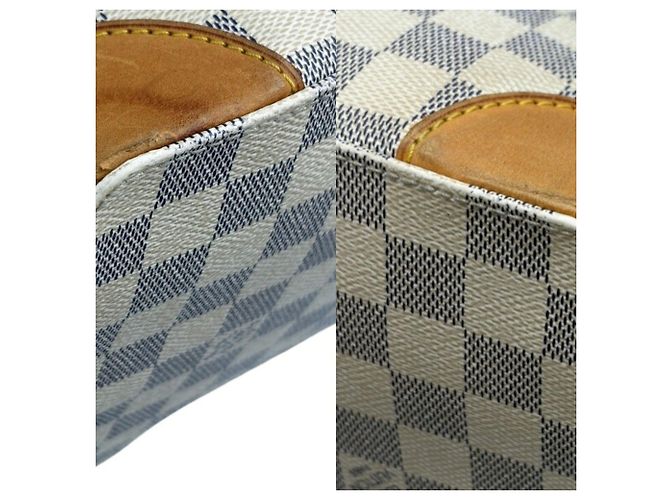 Bolso Louis Vuitton Damier Azur Hampstead MM Castaño Blanco Beige - vista 6