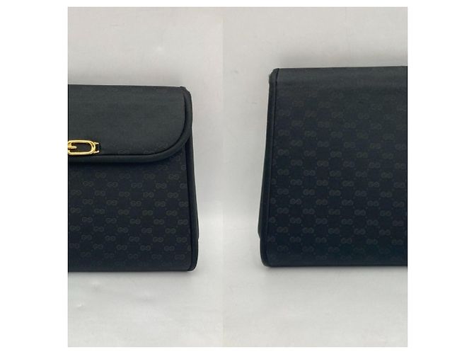 Borsa a tracolla Gucci Micro GG in raso con catena Nero - vista 2