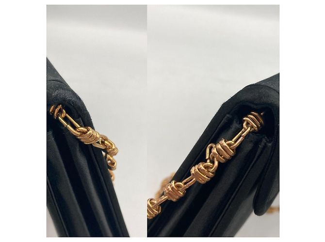Borsa a tracolla Gucci Micro GG in raso con catena Nero - vista 5